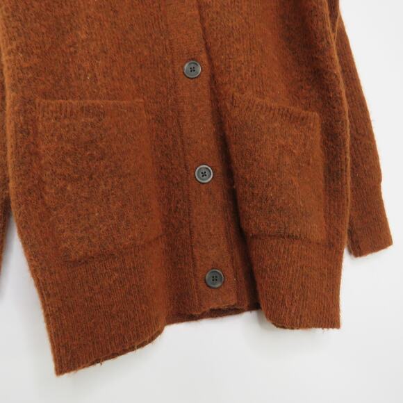 Madewell Cowen Cardigan Sweater Oversized Knit in Burnt Orange Extra Small - Picture 7 of 13